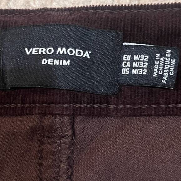 NWT Vero Moda Denim Sz 32 Coffee Bean Brown Flared Cordory PANTS Low Rise - Picture 5 of 8
